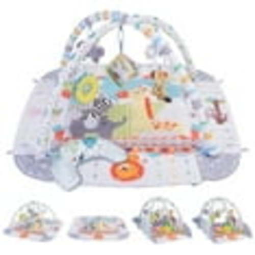Vipuse Baby Play Mat,Infant Floor Play Mat with 5 Sensory Toys,7 Ocean Balls,Baby Gym for Early Stage Based Sensory and Motor Skill Development for Infant