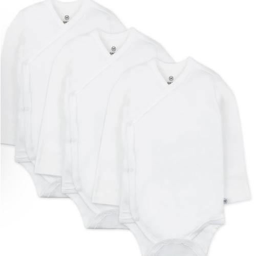 3-Pack Organic Cotton Long Sleeve Side-Snap Bodysuits | Honest Baby Clothing