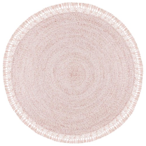 Sahara Pink 4 ft. x 4 ft. Round Solid Area Rug