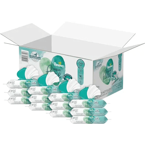 Pampers Aqua Pure Sensitive Baby Wipes, 99% Water, Hypoallergenic, Unscented, 12 Flip-Top Packs (672 Wipes Total)