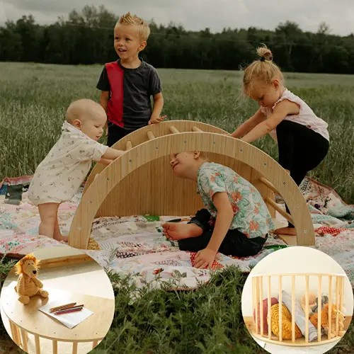 Montessori Climbing Arch for Children - 5+ Ways to Use -Top Baby Climbing Toys Indoor - Montessori Climber - Montessori Climbing Set - Wooden Play Gym - Climbing Gym For Toddlers - Montessori Climbing