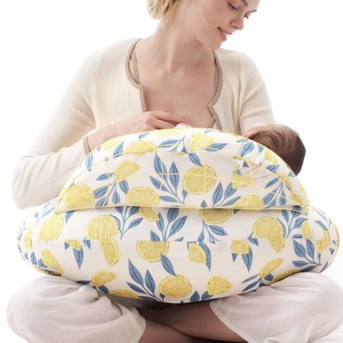 Momcozy Pioneering Safety Fence Nursing Pillow for Breastfeeding- Wider Feeding Pillows for More Support for Mom & Baby- Easier Nursing & Hand Free- Fit for All, Removable Cotton Cover