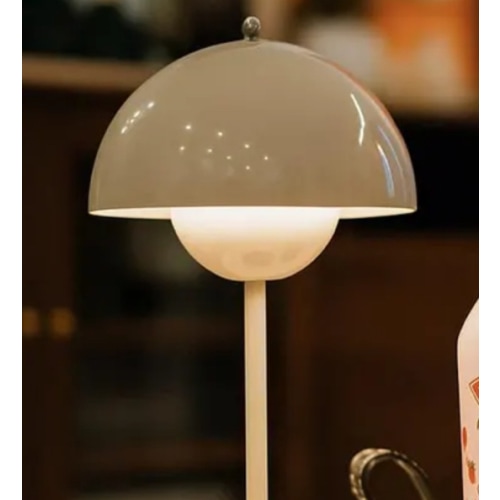 Danish Bud Table Lamp, Cream Style LED Bedside Night Light, Dimmable 3-Color Rechargeable Desk Lamp, Bedroom Decor Gift for Girls & Wedding