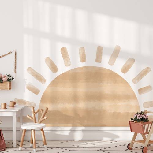 Half Sun Wall Decal / Oversized Sun Decal / Sun Wall Sticker / Watercolor Sun Decal / Sun Nursery Decor / Kids Decor / Nursery Wallpaper