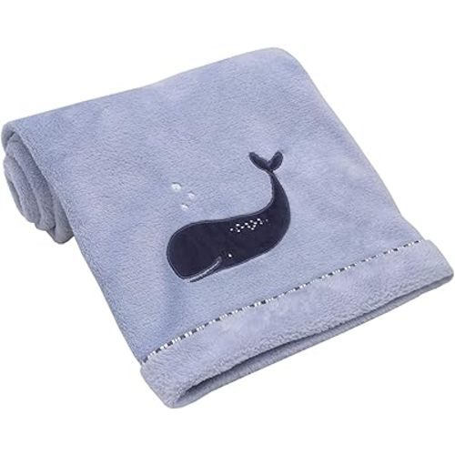 NoJo Seas The Day Blue Whale Super Soft Baby Blanket