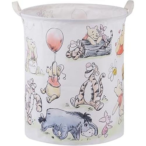 Bear Storage Basket, Nursery Large Hamper Canvas Laundry Basket Foldable With Waterproof Pe Coating,For Kids Boys And Girls, Bathroom, Bedroom, Clothes,Toy Bin