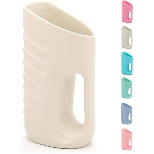 Babylush Baby Bath Rinse Cup & Rinser – 1000ml Soft EVA, 0.3lb Lightweight, BPA-Free Bath Water Pourer, Baby Bath Pitcher, Shower Cup for Kids (Beige)