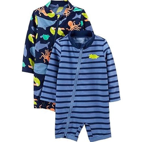 Simple Joys by Carter's Boys' 2-Pack 1-Piece Zip Rashguards