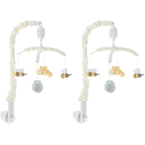 Disney Winnie The Pooh Classic Pooh Ivory, Sage, Butter Musical Mobile with Hunny Pot and Bees, Ivory, Sage, Butter, Brown