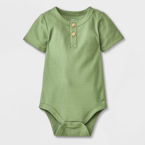 Baby Boys' Henley Bodysuit - Cat & Jack™, Color: Green, Size: 0-3M
