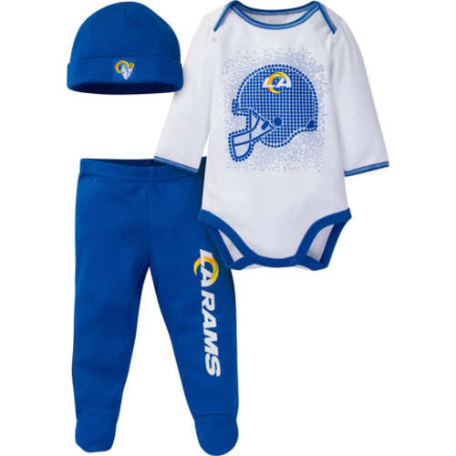 3-Piece Baby Boys Rams Bodysuit, Footed Pant, &amp; Cap Set