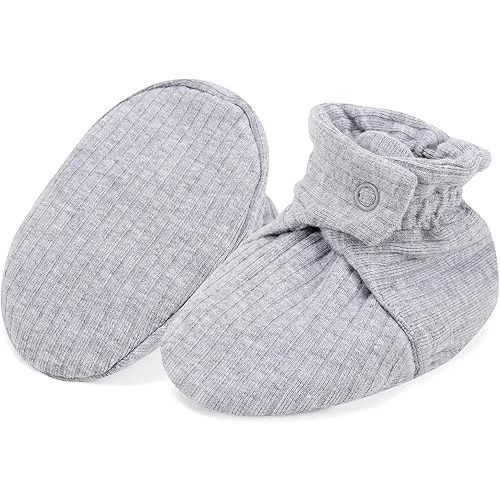 Baby Booties Organic Cotton Infant Bootie Warm Cozy Soft Sock Shoes Adjustable Boots for Newborn Boys Girls