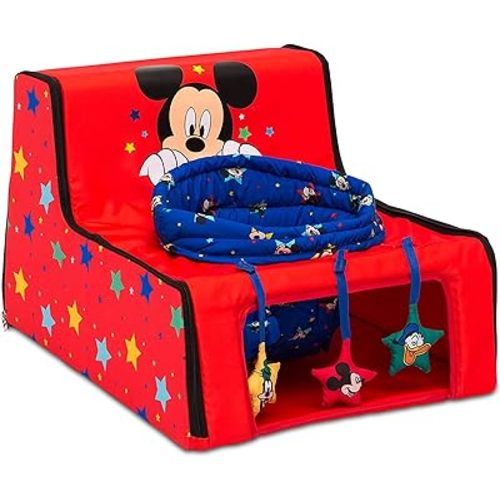 Disney Mickey Mouse Sit N Play Portable Activity Seat for Babies by Delta Children – Floor Seat for Infants, 17.5x21x14 Inch (Pack of 1)