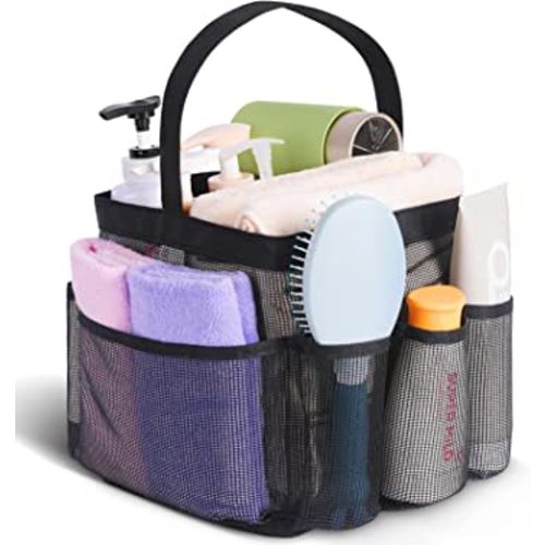 Mesh Shower Caddy Portable for College Dorm Room Essentials, Shower Caddy Dorm with 8-Pocket Large Capacity,Shower Bag for Beach,Swimming,Gym
