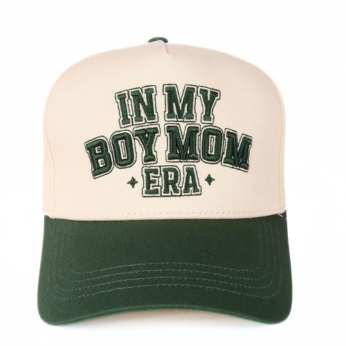 InnoBeta Boy Mom Gifts Cap, Funny Adjustable Embroidered Hat Gifts on Mother's Day, Birthday, Christmas Green-Beige