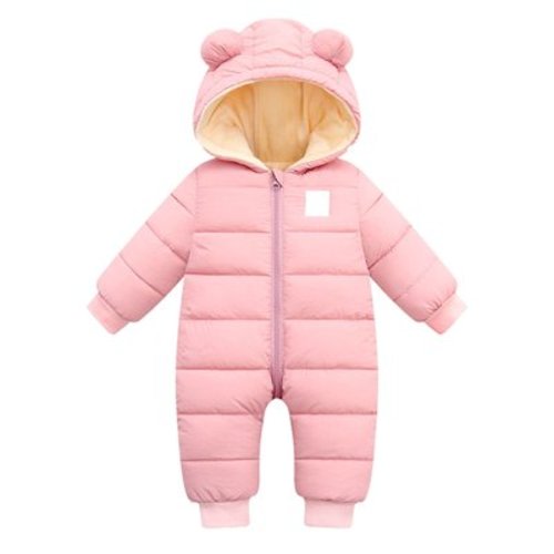 PINQI Baby Dress Snowsuit Baby Winter Warm Hooded Thick Down Jumpsuit Romper Jacket Long Sleeve Overcoat for Boys and Girls