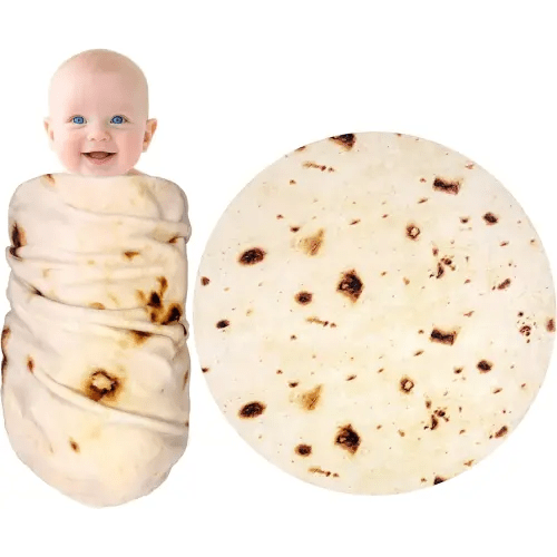 mermaker Burritos Tortilla Swaddle Blanket Baby for Toddler Newborn, 285 GSM Soft Flannel Taco Wrap Blanket Funny Gifts for Baby Shower Boys Girls, 36 inch