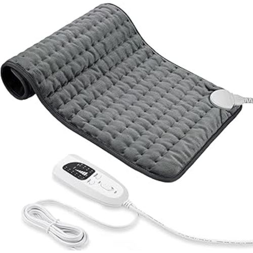 Heating pad, Electric Heat Pad with Automatic Switch-Off and 6 Temperature Levels Heating pad for Back Neck Shoulder Belly Heating Technology - Machine Washable(Dark Gray, 30 x 60 cm)