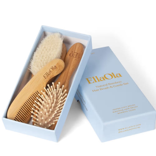 Unisex 3-Piece Bamboo Brush & Comb Set - Baby