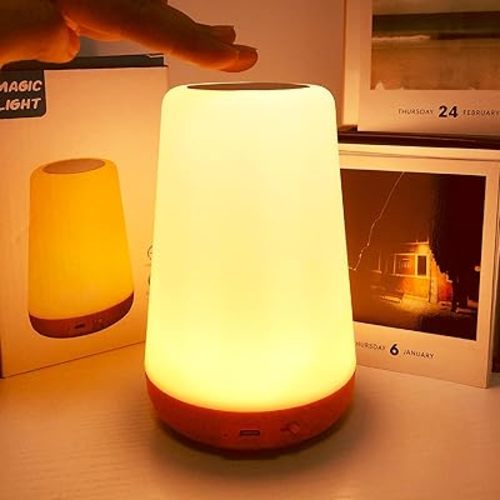 TLAOTNIY Baby Night Light, Dimmable Touch Lamp for Nursery, Portable Rechargeable Bedside Table Lamp for Bedroom, 13 RGB Colors 5 Brightness, Night Lamp for Kids Living Room (1pack)