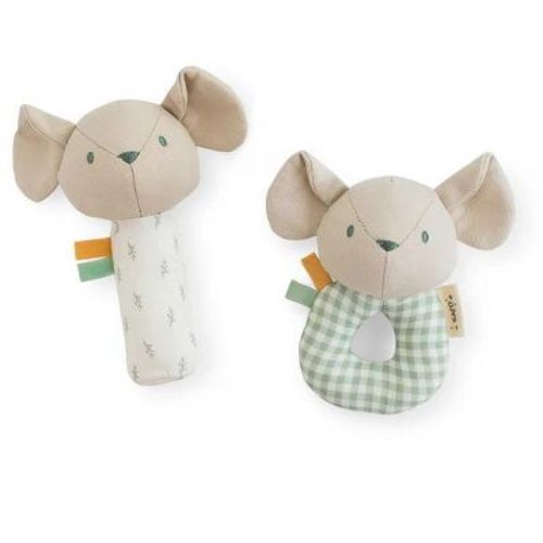 SARO "Spring Cottage" Rattle Ring + Squeaker Set: Baby Sensory Toys for Hand-Eye Coordination & Early Development (Polyester)
