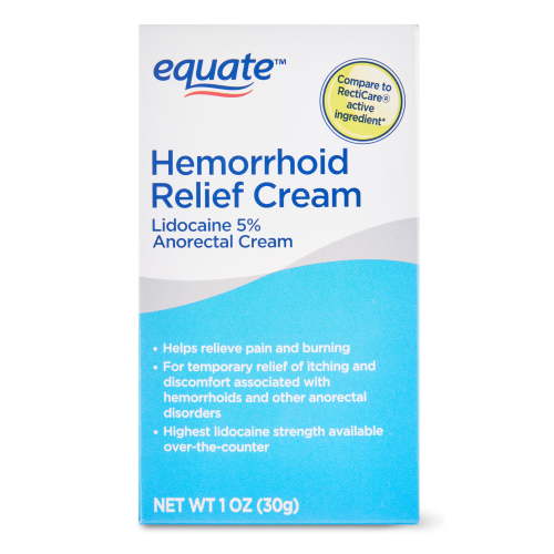 Equate Hemorrhoid Relief Cream with 5% Lidocaine Topical Ointment, Compare to Reacticare® active ingridient HSA/FSA Eligible
