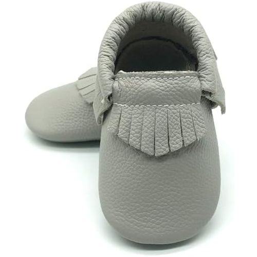 OWLOWLA Baby Moccasins Soft Sole Leather Baby Shoes Infant Toddler Pre-Walker Shoes Baby Boy Girl