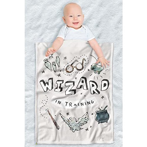 Harry Potter Fleece Baby Blanket, 30"x40" Wizard in Training, Unisex for Girls & Boys, Infants/Toddlers