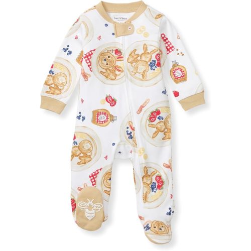 Burt's Bees Baby Boys' Organic Cotton Loose Fit Sleep and Play One-Piece Zip Front Footed Pajamas
