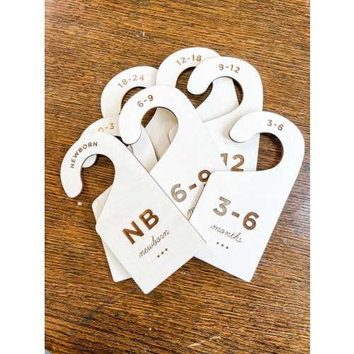 Emily Can Letter Wooden Baby Clothes Hanging Dividers - Set of 7