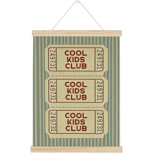 Cool Kids Club Playroom Decor Retro Ticket Nursery Decor for Boys Girls