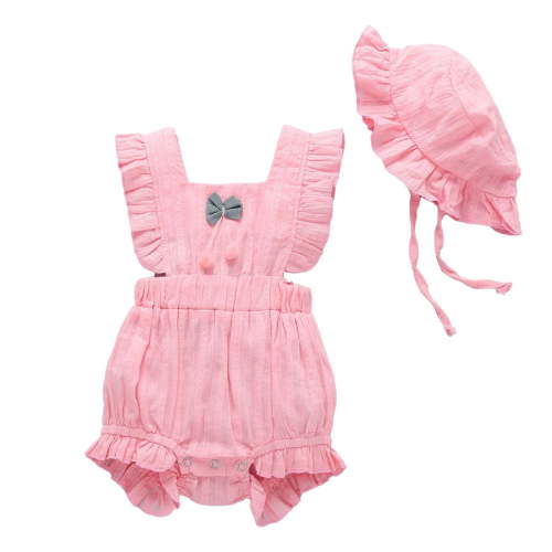 NOKIO Baby Girl Sleeveless Jumpsuit, Baby Rompers With Ruffle Details, Children's Playsuits Baby Girl Clothes Lace Jumpsuit Ruffles Romper Sleeveless Romper Bodysuit Sunsuit Outfits Set