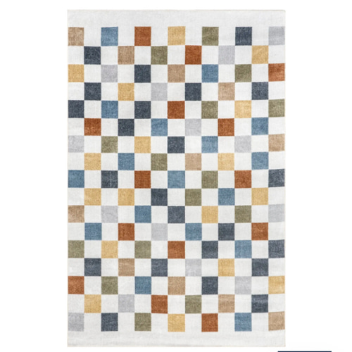 Alie Colorful Checkered Washable Rug | Colorful Checkered Rug