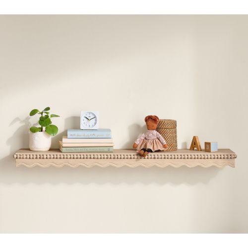 Marlowe Scallop Wood Beaded Shelf | Pottery Barn Kids 37"