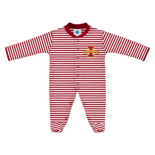 Creative Knitwear College Baby Striped Footed Romper - Team Logo, Multiple Colors, for Boys & Girls (0-9 Months)