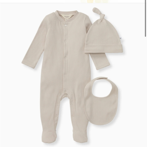 Organic Cotton Jumpsuit, Bib & Hat 3 Piece Set - Limestone – Burt's Bees Baby