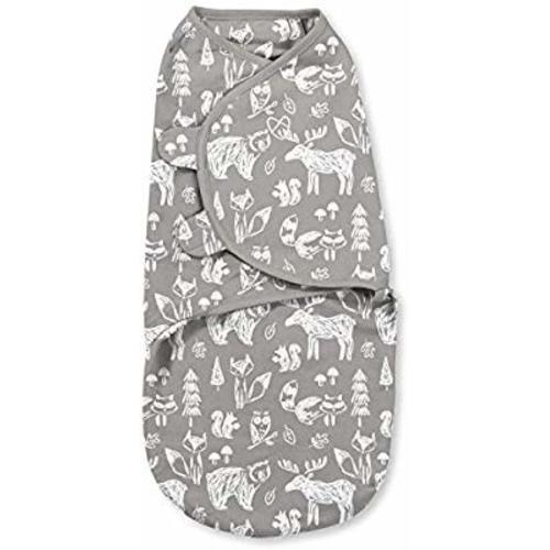 SwaddleMe Original Swaddle Pack of 1, 100% Cotton Adjustable Baby Wrap, Chalkboard Woodland, Small (0-3 Months, 7-14 lbs, up to 26")