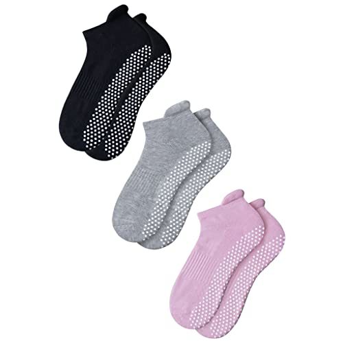 RATIVE Anti Slip Non Skid Barre Yoga Hospital Pilates Socks with Grips for Women Men