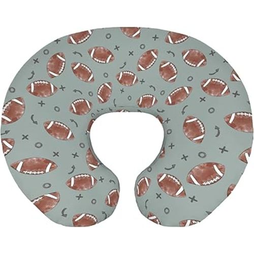 Baby Boys Nursing Pillow Cover Football Game American Sport, Blue Watercolor US Match Breastfeeding Pillowcase, Bottle Feeding Pillow Slipcover Cover Only