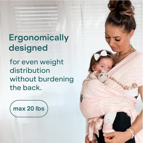 Koala Babycare Baby Carrier Wrap, Adjustable and Easyt-to-Wear As a T-Shirt - Baby Wearing Wrap One Size Fits All - Unisex Infant Wrap Carrier Up to 22lbs