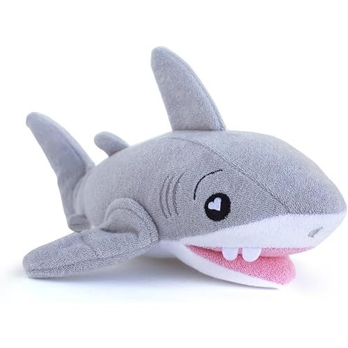 SoapSox Kids Exfoliating Bath Scrub (Tank the Shark) - Soft Animal Toy Wash Cloth Sponge with Soap Pocket Insert - Fun Loofah Characters for Babies, Kids and Children