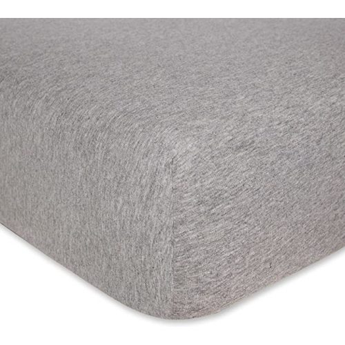 Burt's Bees Baby - Fitted Crib Sheet, Solid Color, 100% Organic Cotton Crib Sheet for Standard Crib and Toddler Mattresses (Heather Grey) , 28x52 Inch (Pack of 1)