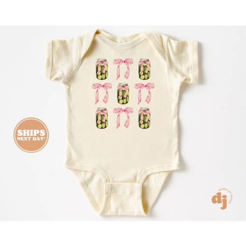 Baby Bodysuit - Pickle Jars with Ribbons Retro Shirts & Bodysuit - Retro Trendy Shirts for Babies #6164