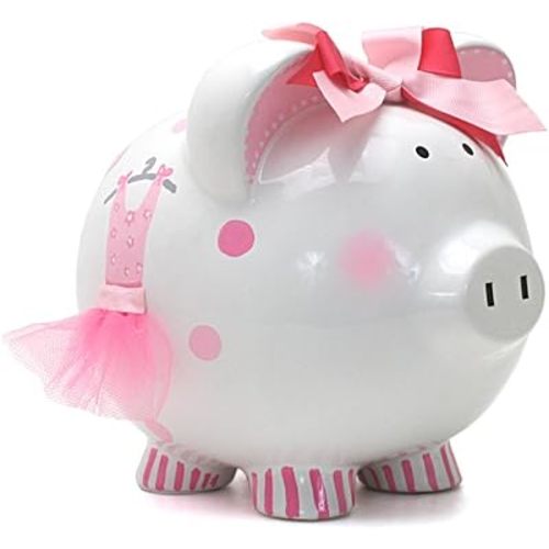 Child to Cherish Ceramic Piggy Bank for Girls, Ava's Tutu