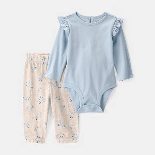 Baby Girl Carter's 2-pc. Long Sleeve Bodysuit & Floral Pant Set