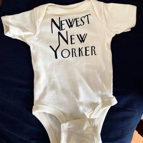 Newest New Yorker baby onesie (hand printed // original design)