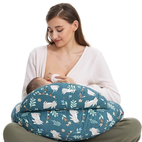 Momcozy Plus Size Nursing Pillows for Breastfeeding, Portable Nursing Pillow| Breastfeeding, Bottle Feeding, for Mom and Baby, More Support| Security Fence and Removable Cotton Cover