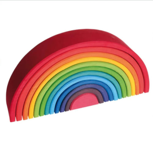 Grimm's 12-Piece Wooden Rainbow Tunnel | Large