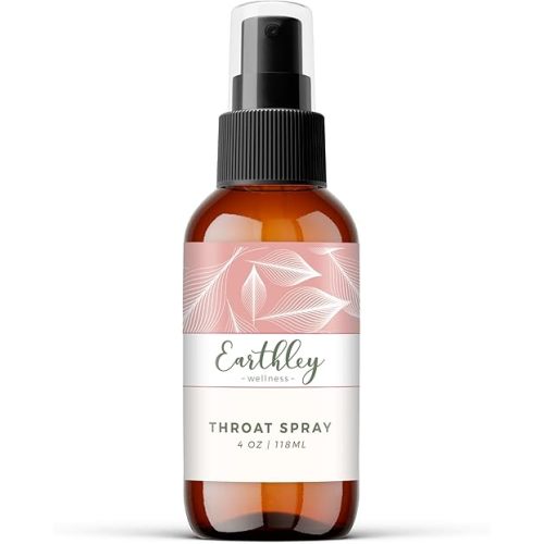 Earthley Wellness Herbal Throat Spray, Pleasant, Sweet Flavor, Naturally Cooling, No Artificial Flavors or Preservatives (4 oz)