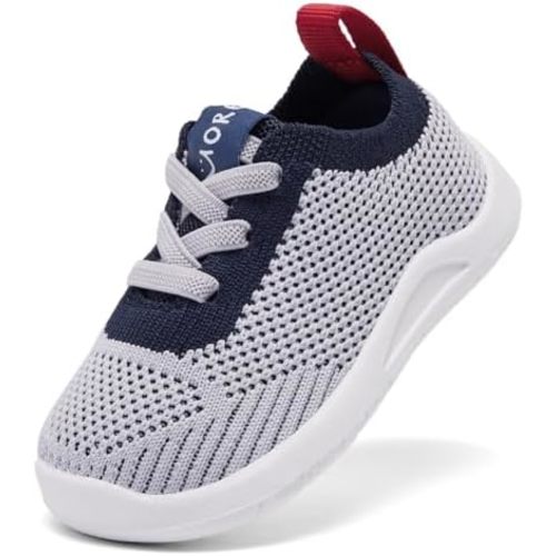 MORENDL Toddler Sneakers Baby Non-Slip Lightweight Breathable Barefoot Shoes Infant Tennis Walking Shoes